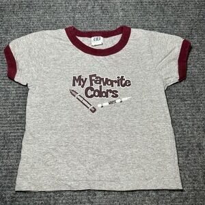 Y2K Texas A&M Toddler Shirt 4t "My Favorite‎ Colors" Maroon/White USA Made